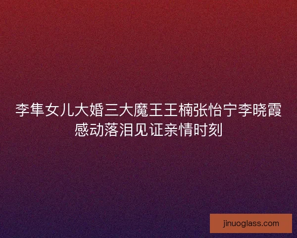 李隼女儿大婚三大魔王王楠张怡宁李晓霞感动落泪见证亲情时刻